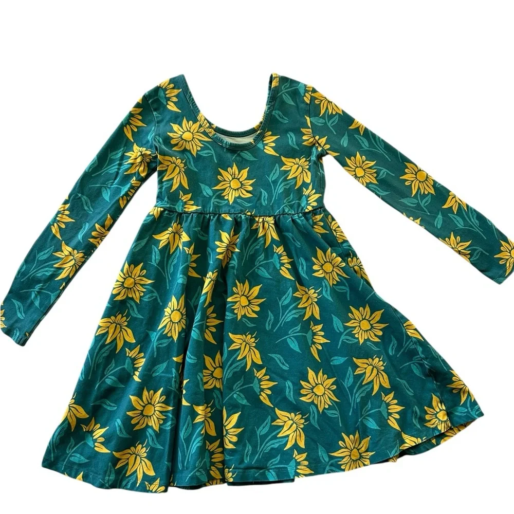 RAGS Floral Long Sleeve Girls Swing Dress & Stelle Blk swing Dress Size 7/8
